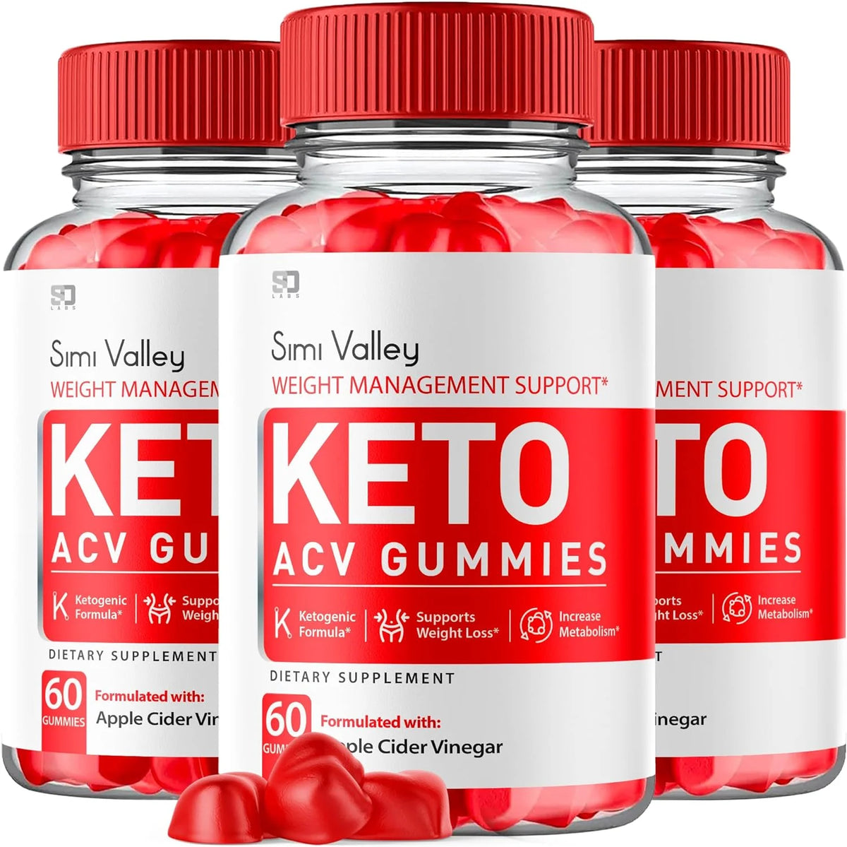 Apple Cider Vinegar Keto Gummies 1000MG Vegan Non GMO 180 Gummies D379