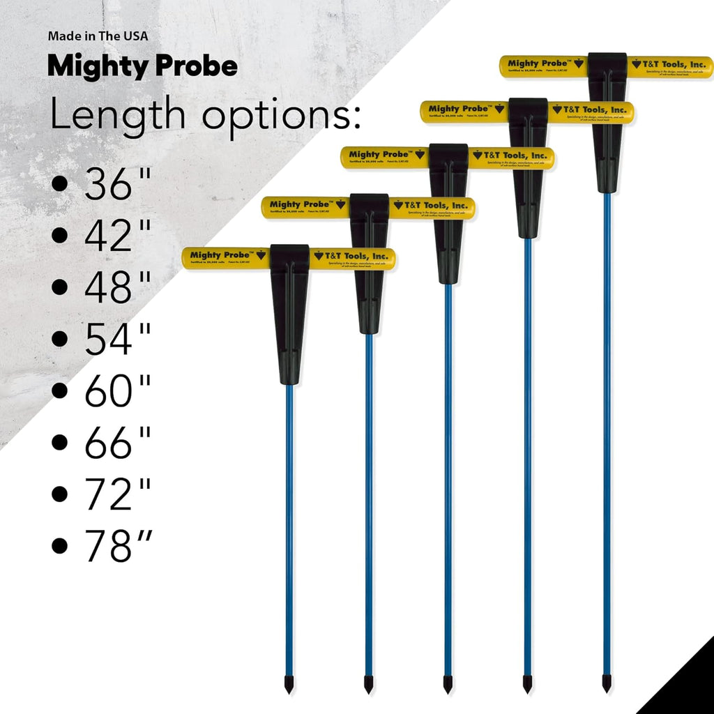 Insulated Metal Soil Probe with T-Handle Steel Rods Y4373