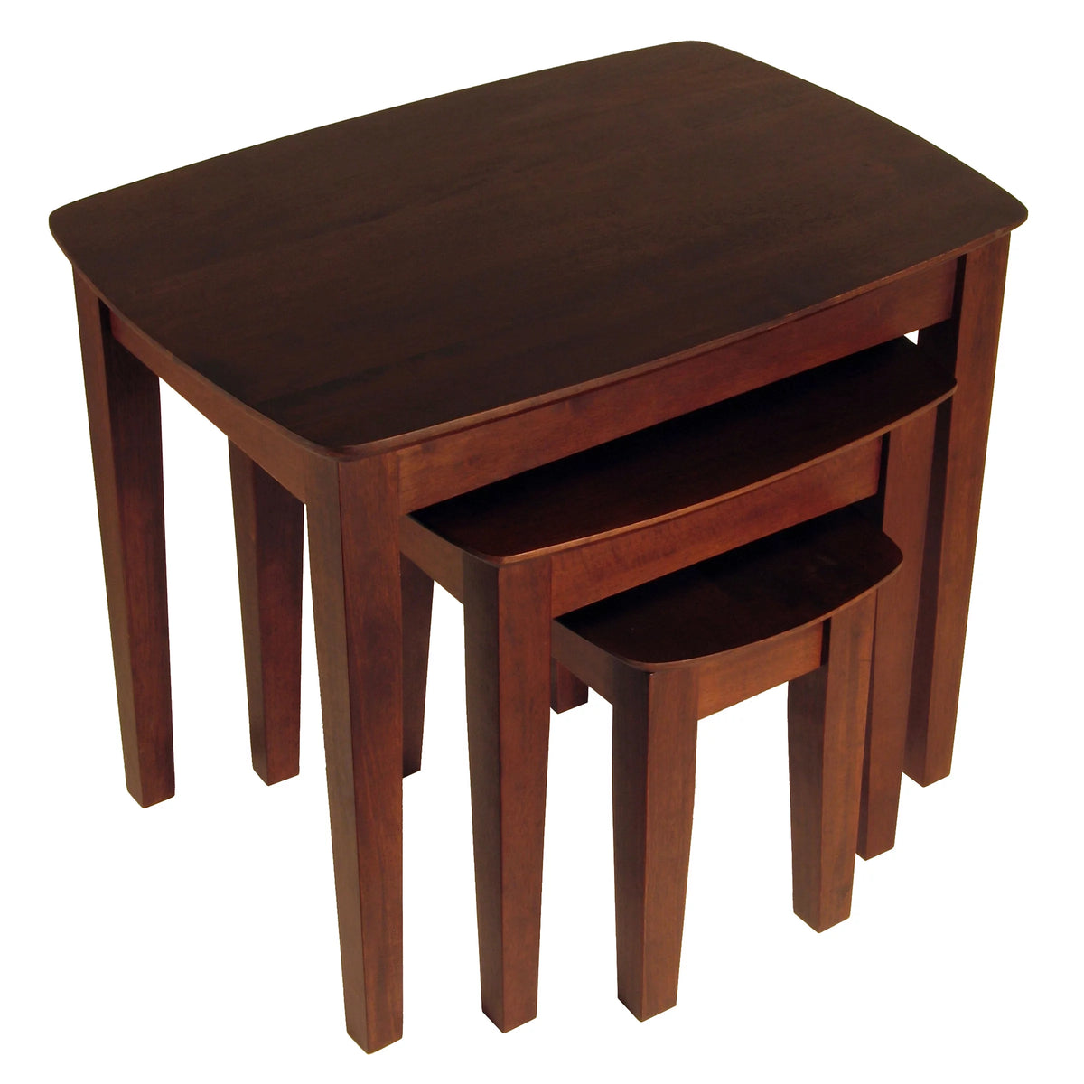 3-Pc Walnut Finish Nesting Table Set X90810