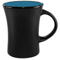 9.5 oz. Sky Blue Black Stoneware Flared Mug Q303674