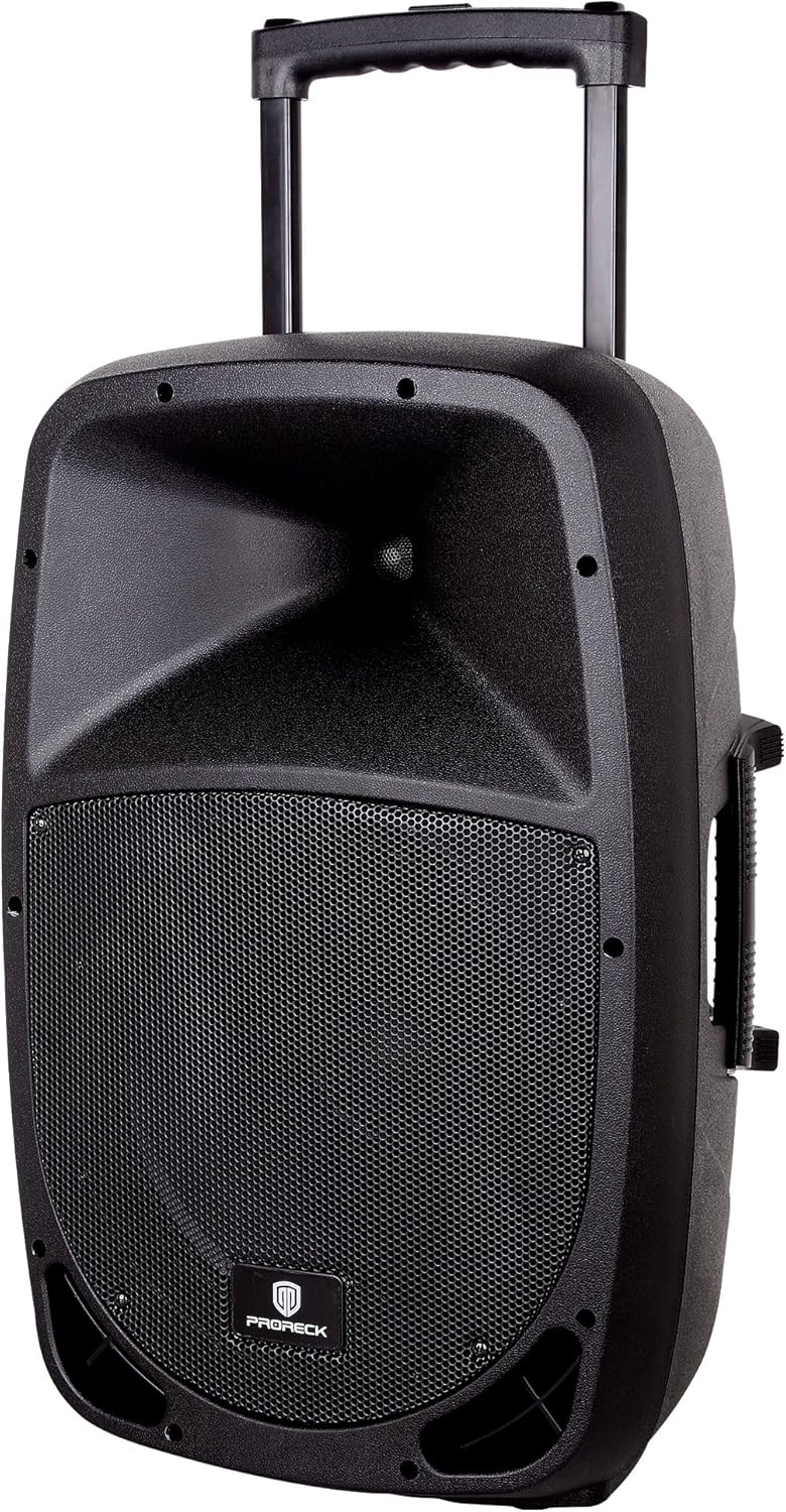 Portable 15-Inch 800 Watt 2-Way Rechargeable Powered PA Speaker with Bluetooth and Wireless Microphones D633853