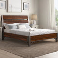 Rustic Brown and Gunmetal 1pc Eastern King Size Platform Bed N8791