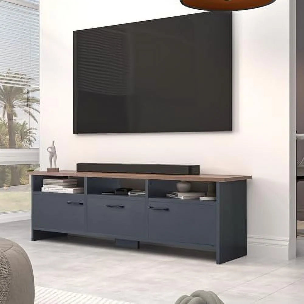 Farmhouse Mid Century Modern 55 inch Wood TV Stand N910