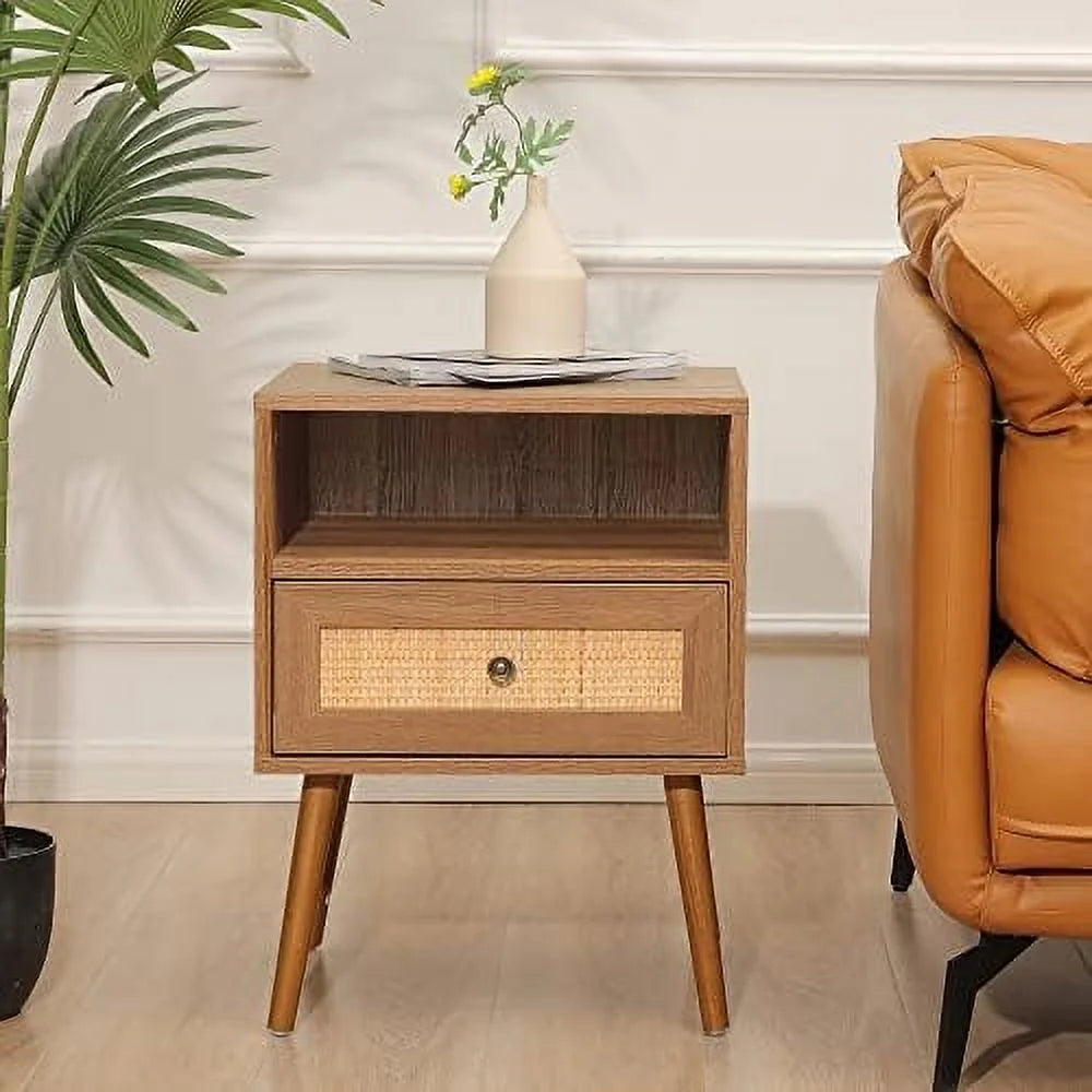 Rattan Nightstand with Charging Station M41774