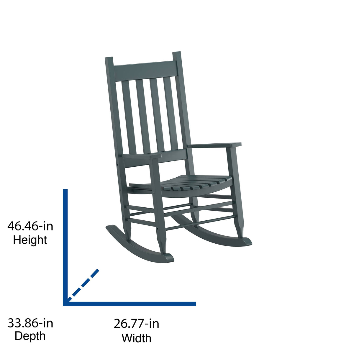 Gray Finish Solid Wood Rocking Chair I616