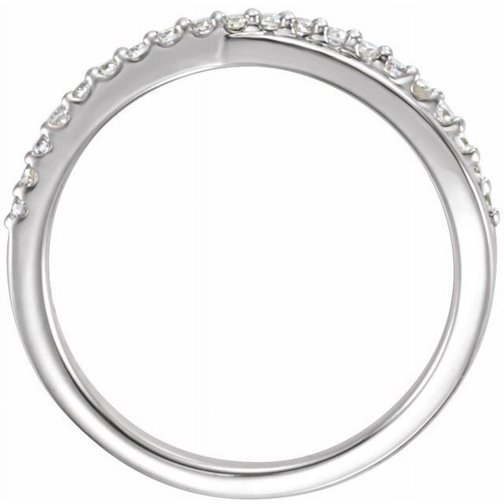 Platinum Natural Diamond Criss-Cross Ring B636633