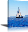 Blue Sea Sailboat Canvas Wall Art 30x20 O27892