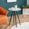 Faux Marble End & Side Table with Dark Gold Metal Legs F154113