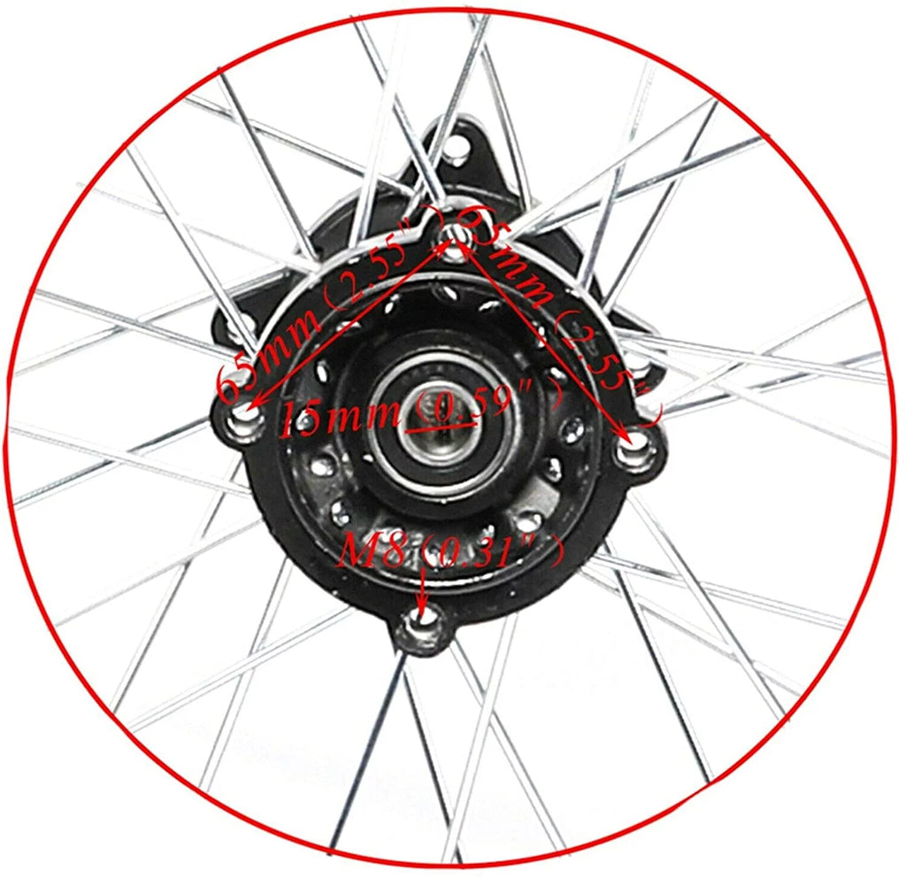 14 90/100-14 Rear Wheel Tire and Rim Inner Tube with 15mm Bearing C387474