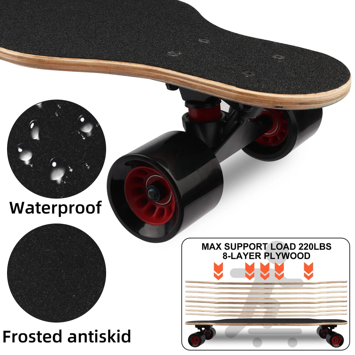31 Inch Complete Concave Cruiser Skateboard with 8 Layer Maple Deck J353658