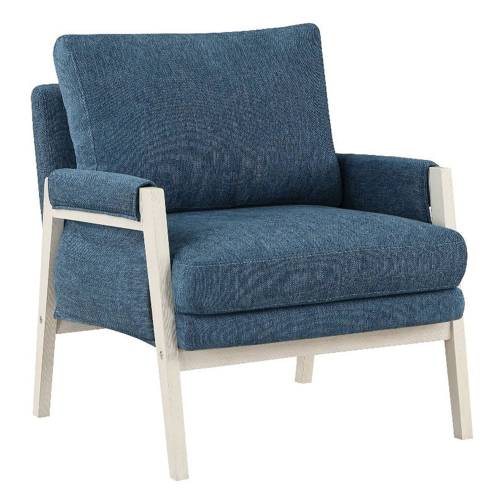 Blue Fabric Wood Frame Armchair K7279