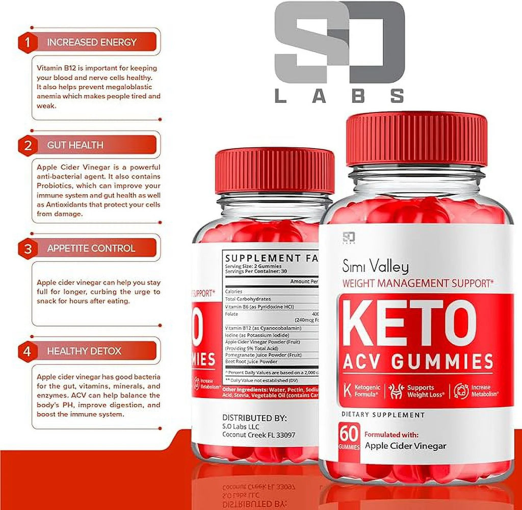 Apple Cider Vinegar Keto Gummies 1000MG Vegan Non GMO 180 Gummies D379