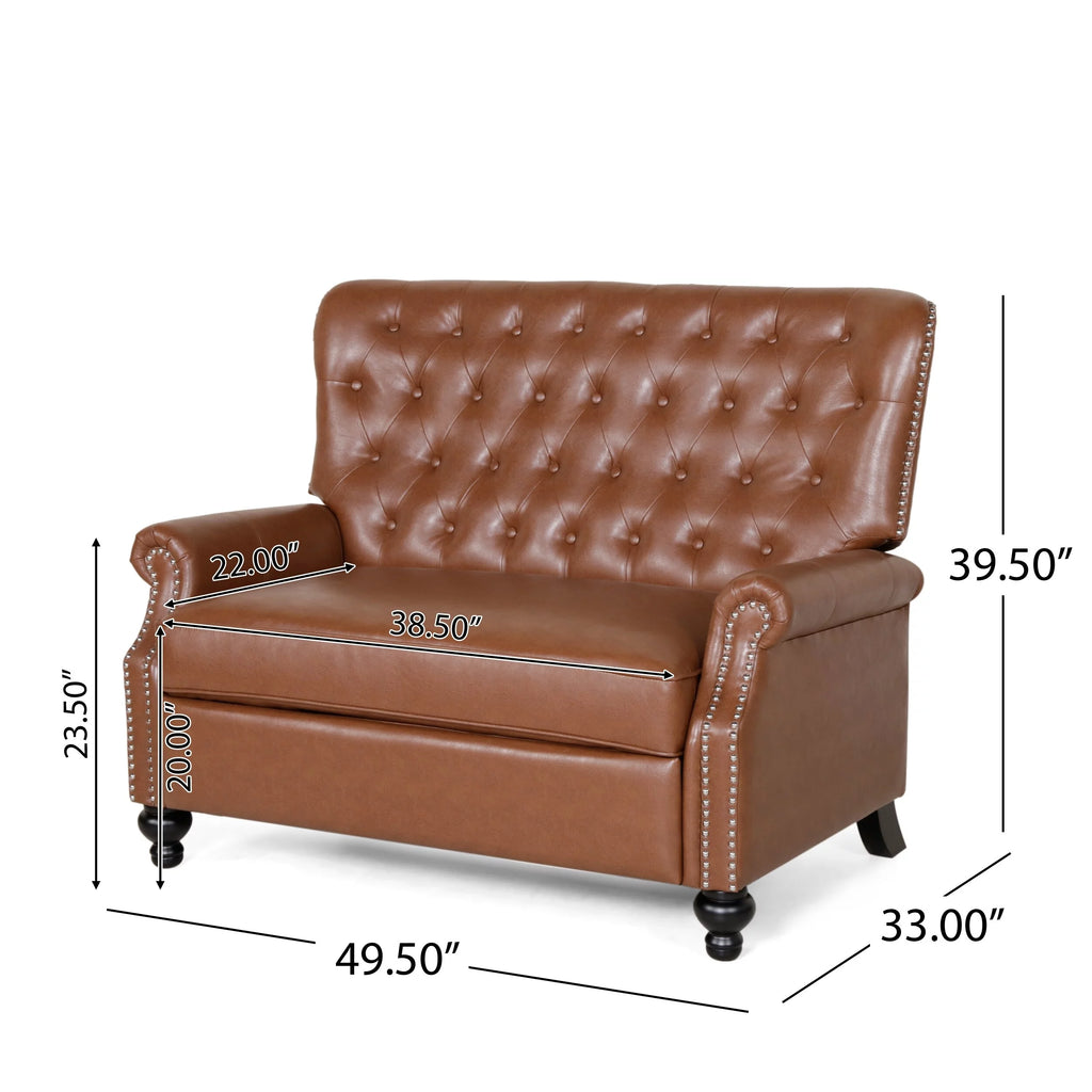 Oversized Faux Leather Recliner with Nailhead Trim M212