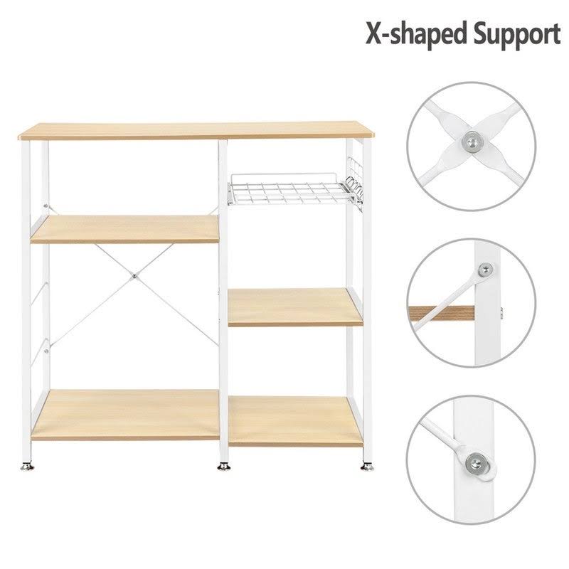 White Oak 3-Tier Metal Baker's Rack D4359
