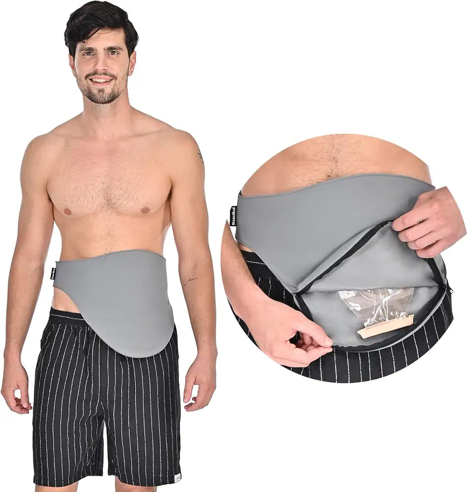 Ostomy Bag Covers and Belt, Gray (L) M7107