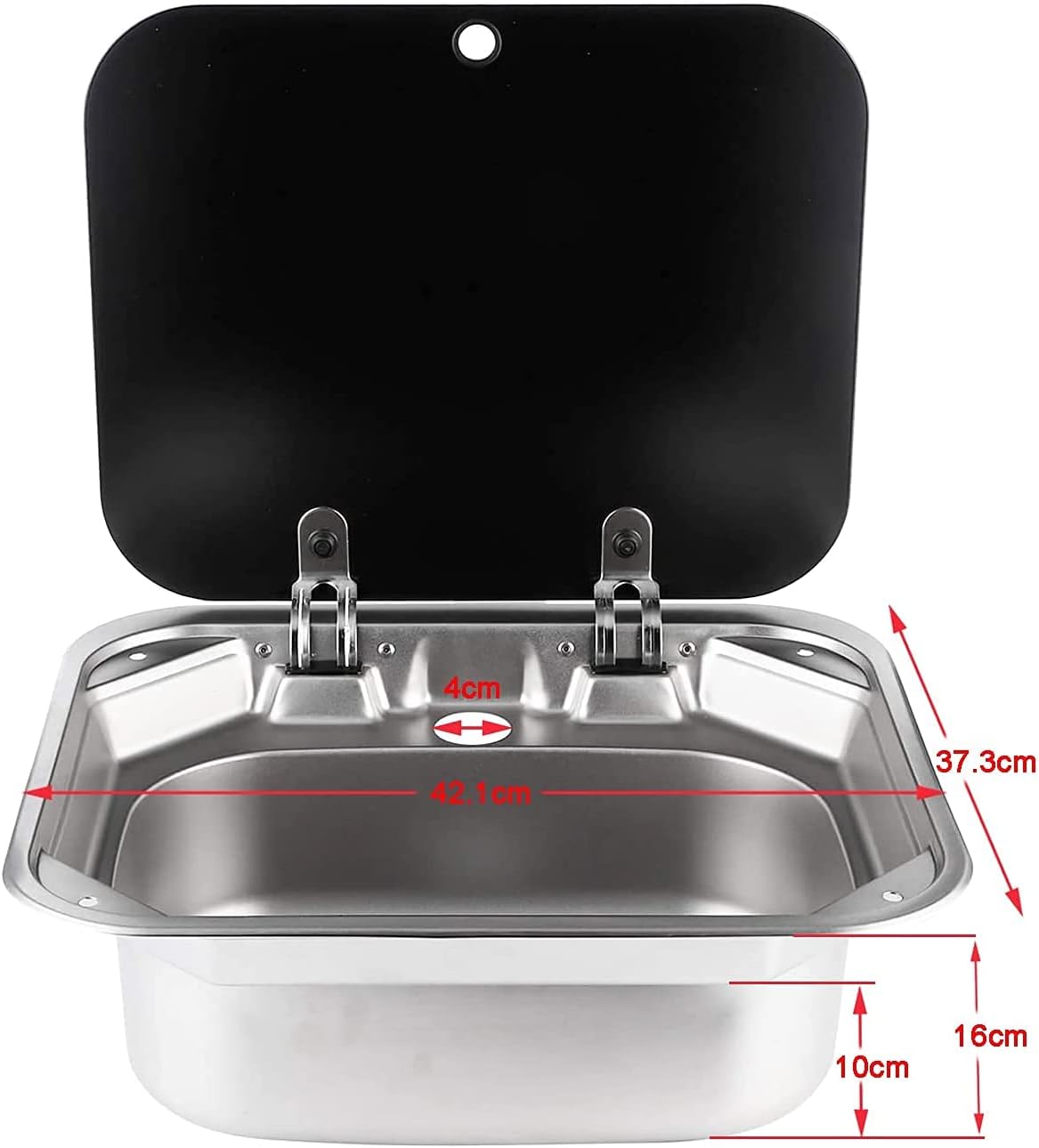 Single Bowl Stainless Steel Kitchen Basin Sink with Tempered Glass Lid N95811