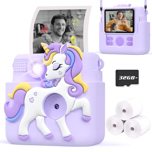 Pink Instant Print Kids Camera with 32GB SD Card O738