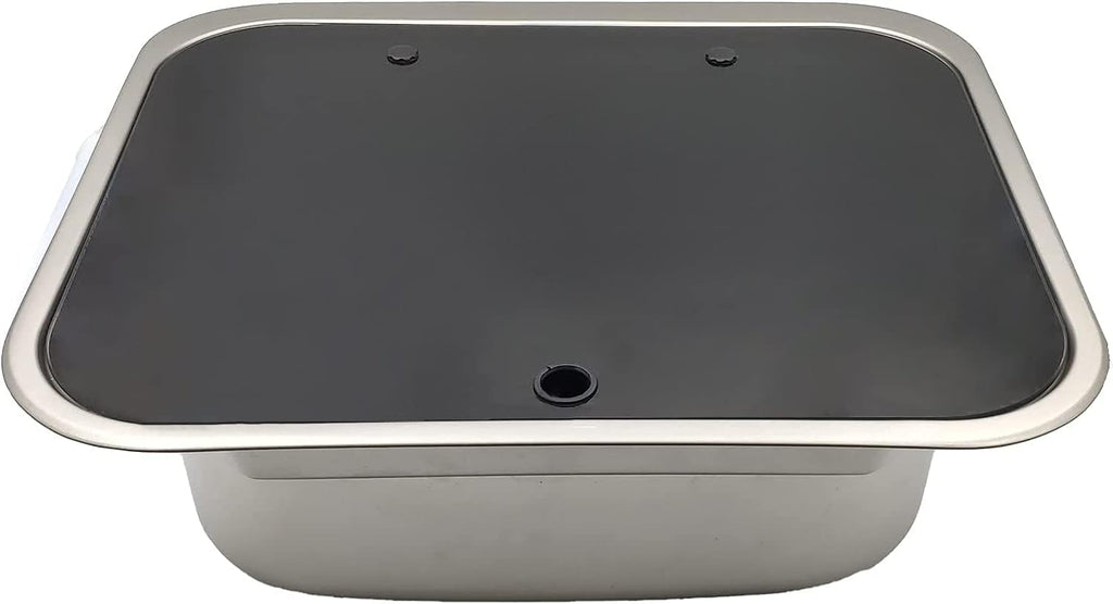 Single Bowl Stainless Steel Kitchen Basin Sink with Tempered Glass Lid N95811